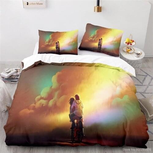 3D Printed Sweetheart Lovers Oil Painting Duvet Cover Set Twin Full Queen King Size Bedding Set Quilt Cover Set for Home Bedroom