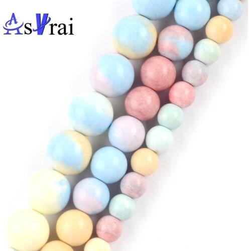 6 8 10mm Natural Stone Beads Rainbow Alashan Stone Round Loose Spacer Beads For Jewelry Making DIY Bracelet Necklace Accessories