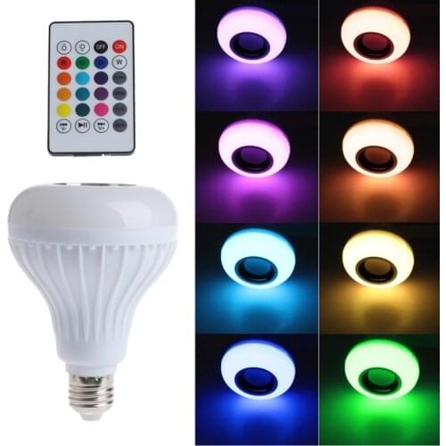 Wireless Bluetooth Speaker Bulb E27 LED RGB Light Music Playing Lamp AC 90-265V