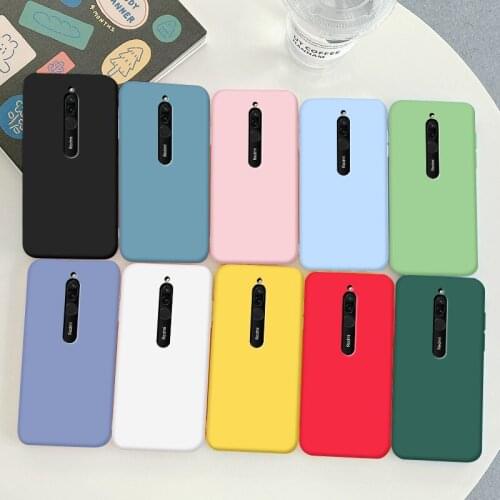 For Xiaomi Redmi 8 Case Soft TPU Silicone Case Macaron Colors Candy Black Simple Phone Back Cover