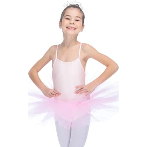 Kids Shiny Lycra Camisole Leotard Tutu Dress Girls Ballet Dancewear Ladies Dance Tulle Skirts