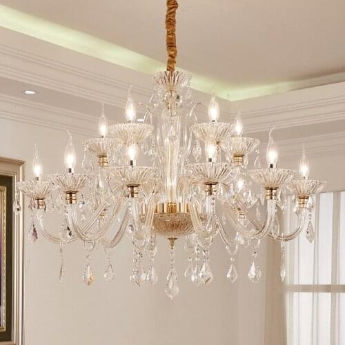 European Chandelier Lighting New Living Room Crystal Lamp Bedroom Dining Room Hanging Light Modern Household Crystal Chandeliers