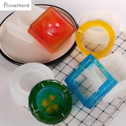 Handmade Resin Mold Jewelry Making Heart Shape Cut Mold DIY Crystal Epoxy Silicone Mold Round Plum Blossom Ashtray Mold