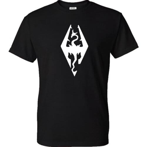 T-shirt THE ELDER SCROLLS SKYRIM LOGO Print Funny Men Women Solid Color Vintage Tshirt Sport Casual Cotton Shirt Tees Tops