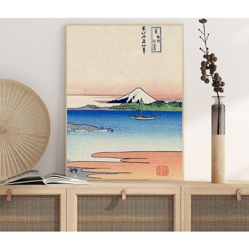 HD Printed Katsushika Hokusai Canvas Painting Home Decor Cartoon Scenery Poster Wall Art Pictures For Living Room Modular Framed