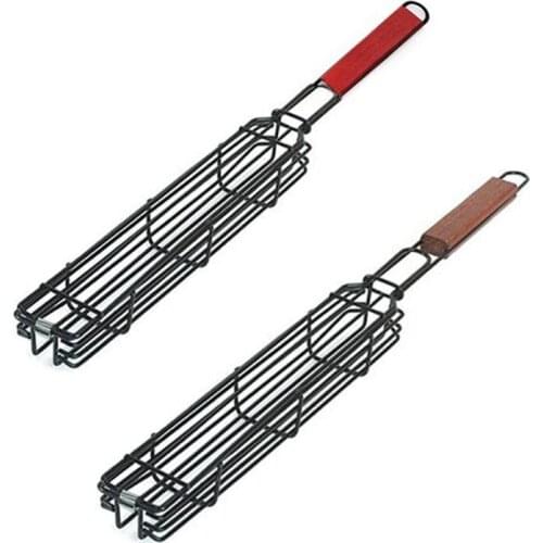 BBQ Kabob Grilling Basket Skewers Rotisserie Kebab No Stick Basket Cooking BBQ Grill Accessories Non-Stick Baskets wholesales