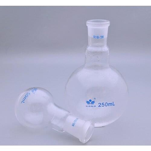 1PC Lab Round Bottom 50ml-2000ml Single Short Neck Glass Flask, Standard Ground 14# 19# 24# Joint Flask