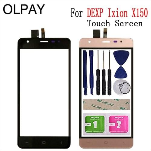 Mobile Phone 5.0'' inchTouch Screen Glass Digitizer For DEXP Ixion X150 Touch Glass Sensor Tools Free Adhesive And Wipes