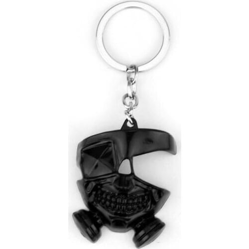 MQCHUN Japanese Anime Tokyo Ghoul Metal Keychain Kaneki Ken Mask Key Chain Cosplay Pendant Keyring Jewelry For Men Women Gifts