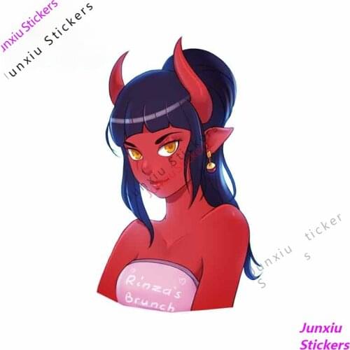 Cartoon Graffiti Anime Devil Elf Girl Funny Car Stickers DIY Vinyl Decal Trunk Laptop Tank Cap SUV Fine Decal Decor PVC13x8cm