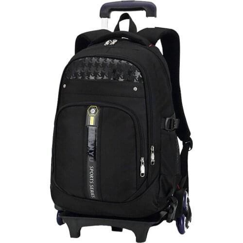 Latest Removable Children School Bags With 3 Wheels Stairs Kids boys girls Trolley Schoolbag Luggage Book Bags Wheeled Backpack