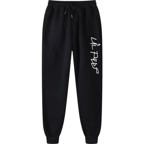 2021NEW Brand Running Jogging Pants Men Soft Bodybuilding Joggers Sweatpants Lil Peep Black White Letter Fitness Sport Trousers