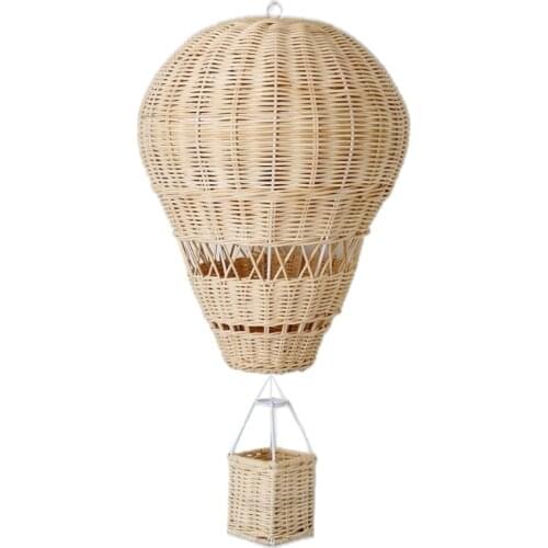 Handmade Rattan Woven Hot Air Balloon Kids Room Decoration Pendant Photography Props Nordic Style Children Bedroom Kindergarten