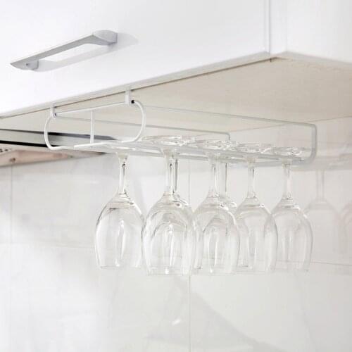 Wine Glasses Holders Stainless Steel Wine Goblet Rack Kitchen Bar Wall Hanging Champagne Wine Rack Glass Cup Holder Storage