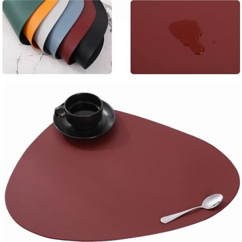 Raindrop Placemat Table Mat Tableware Pad Kitchen Accessories Faux Leather Waterproof Anti-Slip Soft Washable Bowl Cup Coaster