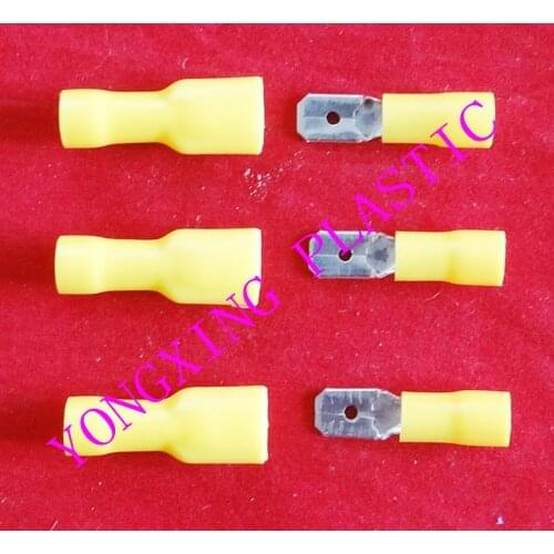 50 piece/lot pre-insulating crimp terminal block 25PCS male MDD5-250+25PCS full-insulating female FDD5-250 12-10AWG