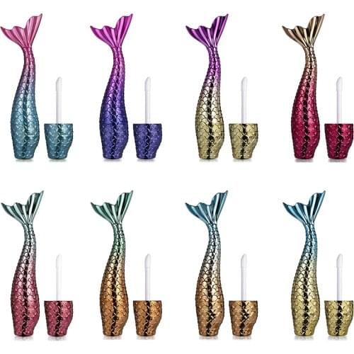 3ml Empty Lip Gloss Tubes Empty Cosmetic Containers Mermaid Tail Lipstick Jars Balm Tube Cap Container Travel Makeup Tools