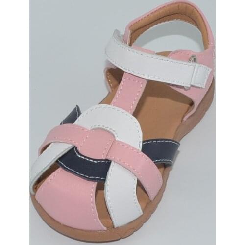New 2020 Summer Genuine Leather Girls Sandals Hollow Out Toe Cap Breathable Girls Shoes Baby Toddler Shoes Sapato Infantil