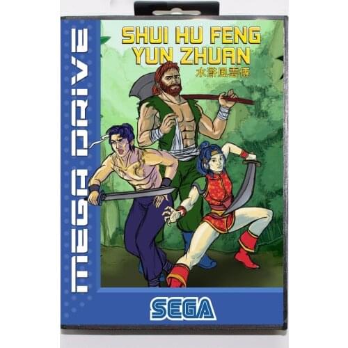 Shui Hu Feng Yun Zhuan 16 bit MD Game Card With Retail Box For Sega Megadrive/Genesis