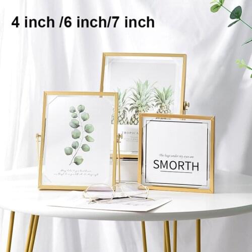 Nordic Gold Geometric Metal Painting Picture Poster Frame DIY Wall Photo Cube Frame Baby Poster Black Family Decorative Frame