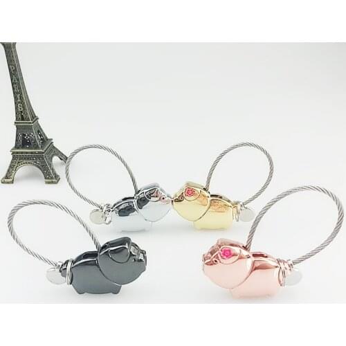 Sweet Kiss Piggies Keychain with Magnetism Cute Kiss Pigs Couple Keychain New Year Gifts Valentines Love Token