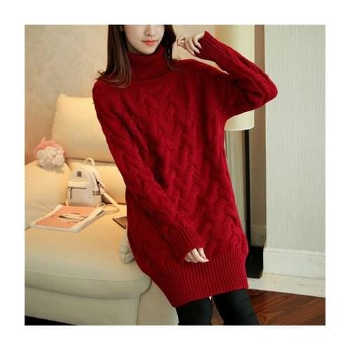 A warm pullover and half female short paragraph 2017 winter loose coarse twist sweater knit backing