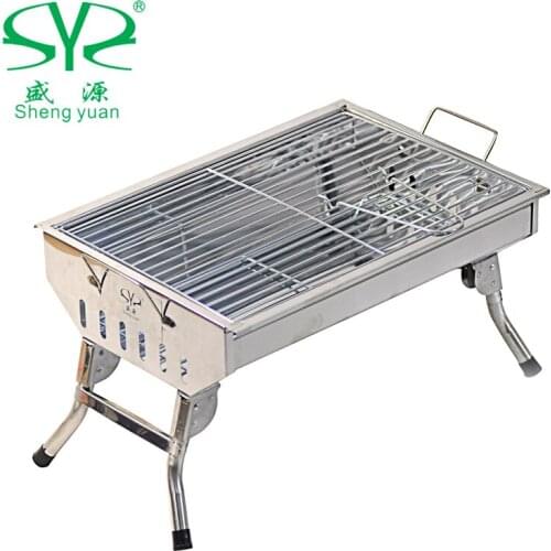 Outdoor portable folding picnic stainless steel barbecue grill stove