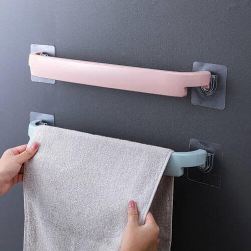 Towel Rack Free Punching Towel Holder Toilet Bathroom Suction Cup Hook Towel Rack Shelf Wall-mounted Towel Bar Finishing Rack