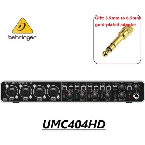 BEHRINGER UMC202HD/UMC204HD/UMC404HD Microphone Amplifier live recording External sound card USB Audio interface