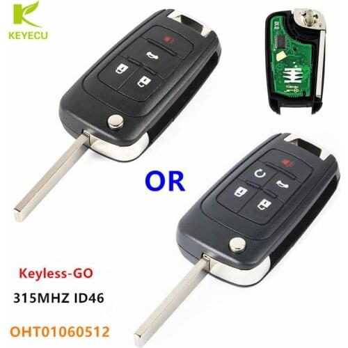 KEYECU Replacement Keyless-GO Remote Key Fob 315MHZ ID46 Chip with Remote Start for Chevrolet Cruze Equinox Sonic OHT01060512