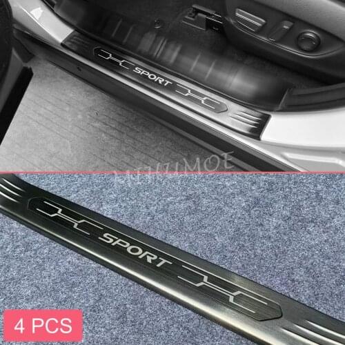 Titanium Steel Door Sill Scuff Kick Plate Protector Guard For Toyota RAV4 2019 2020