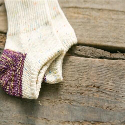 ZDL-130 Fashion Ankle Socks Vintage Patchwork Casual Pure Cotton for Woman 10 Pairs