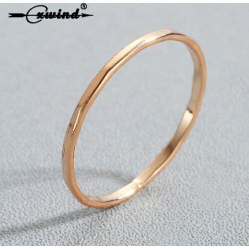 Cxwind New Simple Design Round Rings female Gold color Wedding Rings for women Lovers Statement Fashion Jewelry Bijoux Gift