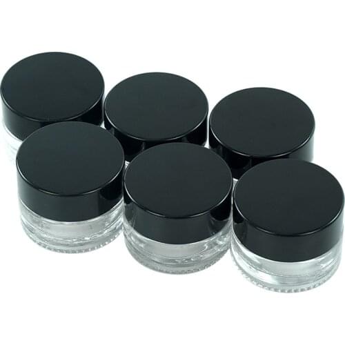 10pcs Non-Stick Glass Wax Container Concentrate with Smooth Lid 5ml Glass jar Bottle for Smokong Oil
