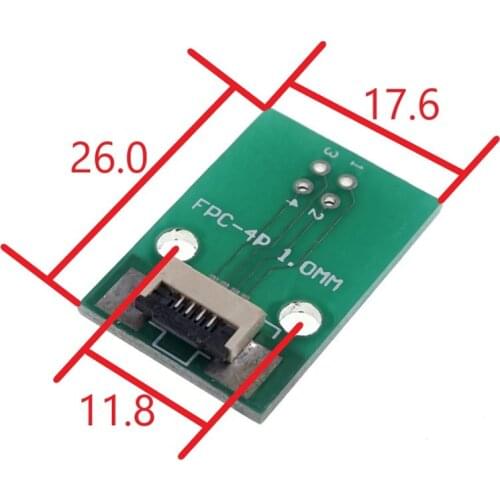 10pcs FPC/FFC 4 PIN 1.00 mm pitch Connector SMT Adapter to 2.54 mm Space 1.00 inch pitch through hole DIP PCB adapter solder