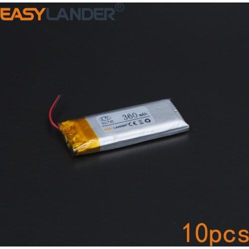 10pcs/Lot 3.7V 360mAh 501745 Rechargeable li Polymer Li-ion Battery For bluetooth headset mouse Bracelet Wrist Watch 051745