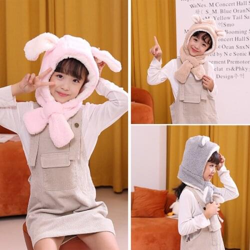 Girl Hat Childrens 2pcs Cap Scarf Set Baby Accessories Newborn Boy Autumn Winter Warm Ears Windproof Beanies For Children