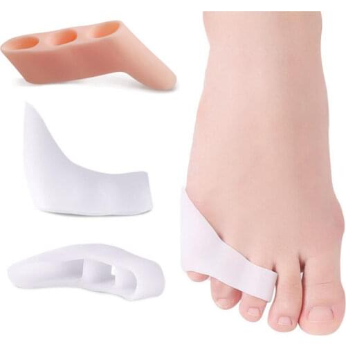 2pcs Three-hole Little Toe Separator Transparent Bunion Pain Relief Toe Straightener Protector Foot Care Tool