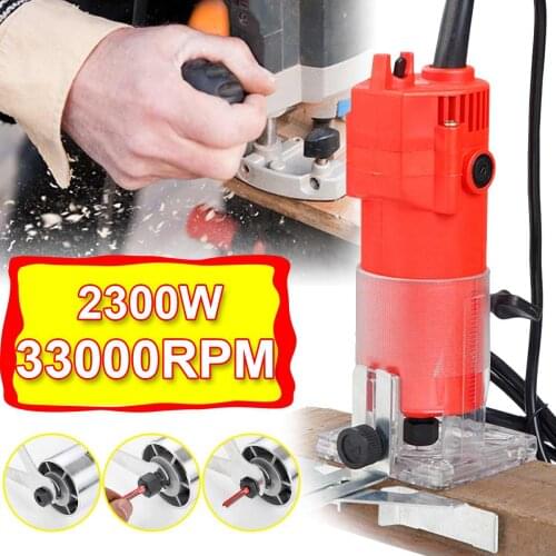 2300W 33000rpm Woodworking Electric Trimmer Wood Milling Engraving Slotting Trimming Machine Hand Carving Machine Wood Router