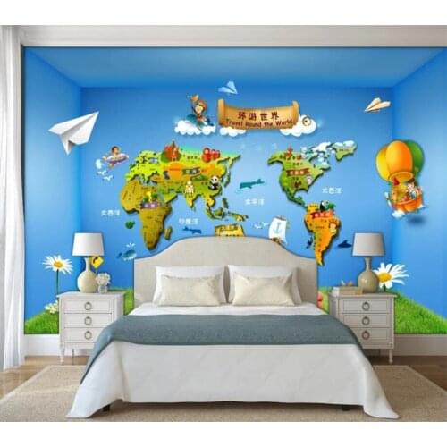 Beibehang papel de parede Custom wallpaper 3D mural solid world map childrens room background wall papers home decor wallpaper