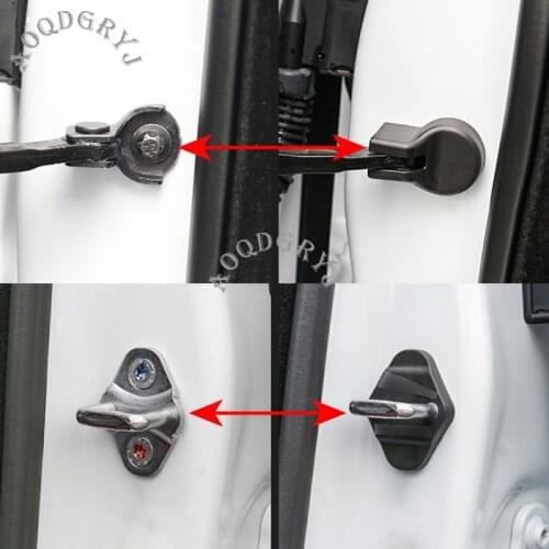 4pcs Black Car Door Lock Check Arm Cover Protector For Jaguar XJ XF XE F-PACE E-PACE Hingebuckle Case Car Accessories