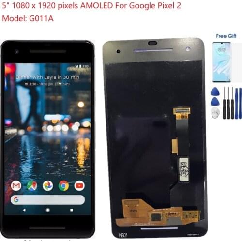 5.0 inch AMOLED For Display Google Pixel 2 LCD Touch Screen Digitizer Assembly For Google Pixel2 Display G011A Pixel 2XL Lcd