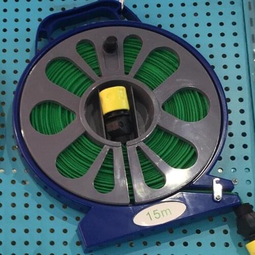 50FT Garden Outdoor Hose Pipe & Reel with Spray Nozzle Plants Watering