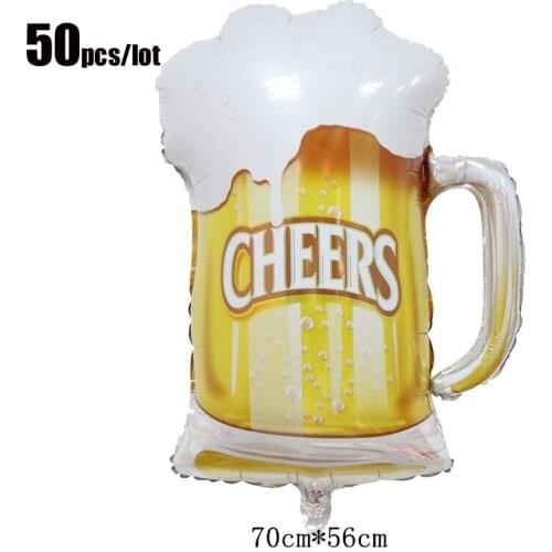50Pcs/lot Medium-sized Beer Aluminum Film Balloon Holiday Party Bar Decoration Balloon Decorative Balloon For Beer Festival