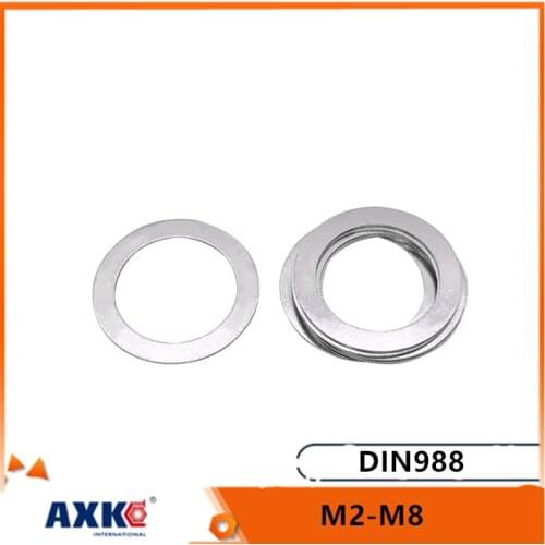 50pcs M2 M3 M4 M5 M6 M7 M8 DIN988 304 Stainless Steel Ultra Thin Flat Washer Adjusting Ultrathin Shim Plain Gasket High Quality