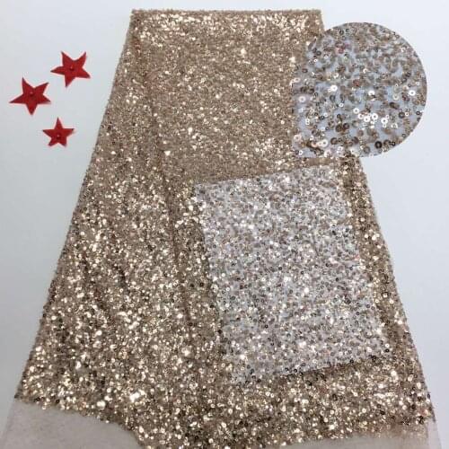 African Sequin Mesh Lace Fabric High Quality 2021 Nigeria Indian Embroidery Lace Mesh Gold Sequin Lace T3570
