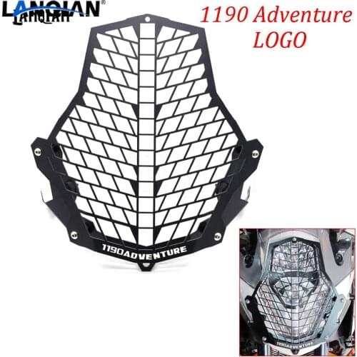 For 1190 Adventure/ADV Motorcycle Accessories Headlight Guard Front Lamp Protector Cover Stainless Steel All Years With LOGO