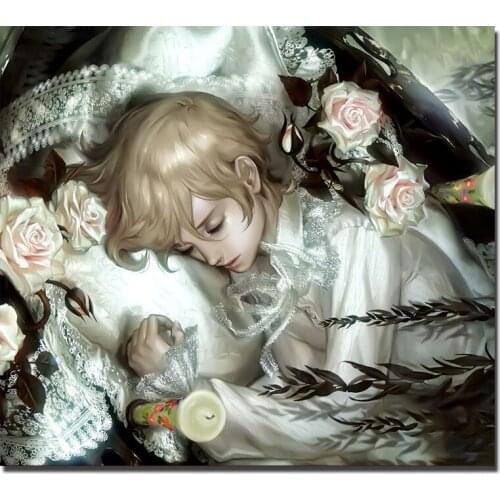 Full Square Diamond DIY Diamond Painting Sleeping teenager Embroidery Cross Stitch Rhinestone Mosaic Painting Decor Gift ABC399