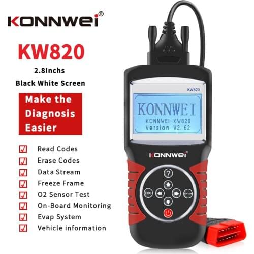 KONNWEI KW820 Automotive Scanner Car Diagnostic Tool Kw820 EOBD OBD2 Vehicle Engine Code Reader Fault Scanner Free Shipping