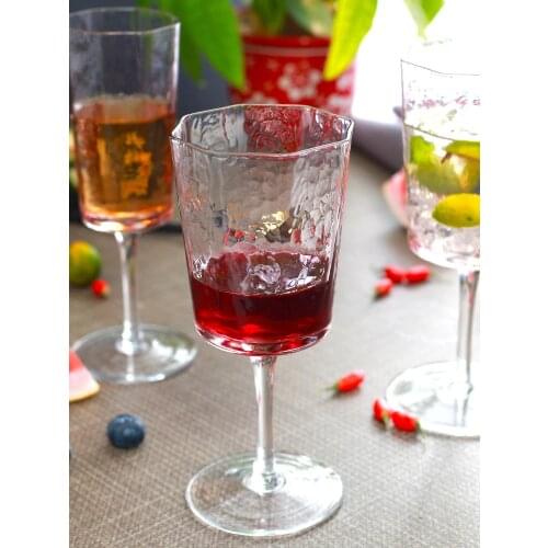 Japanese wine glass Colorful glass Goblet Creative Octagonal cup champagne glass home drinking glasses Bar Hotel wedding cups